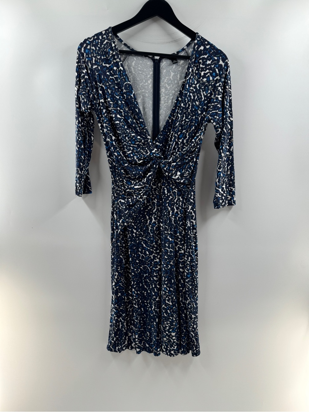 Ann Taylor Abstract Print Ruched Midi Dress – Women's XS